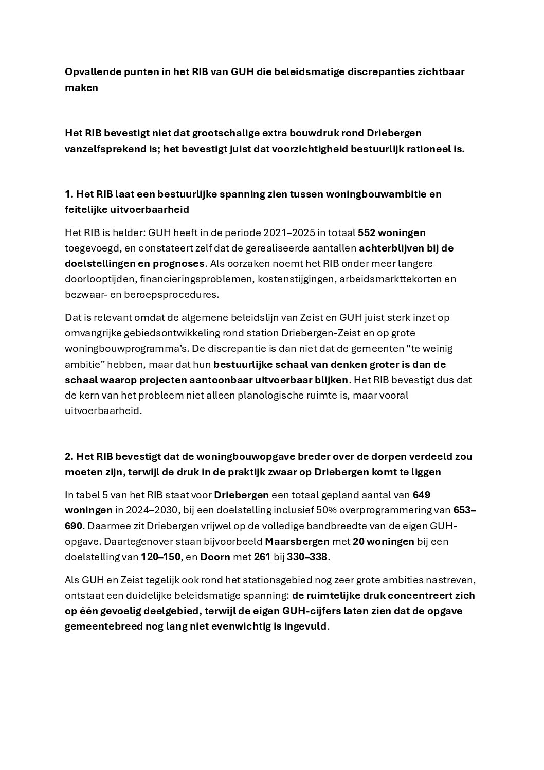 Analyse – Realisatie toevoeging woningbouw zelfstandige woonruimte 2025 en prognose 2026-2030